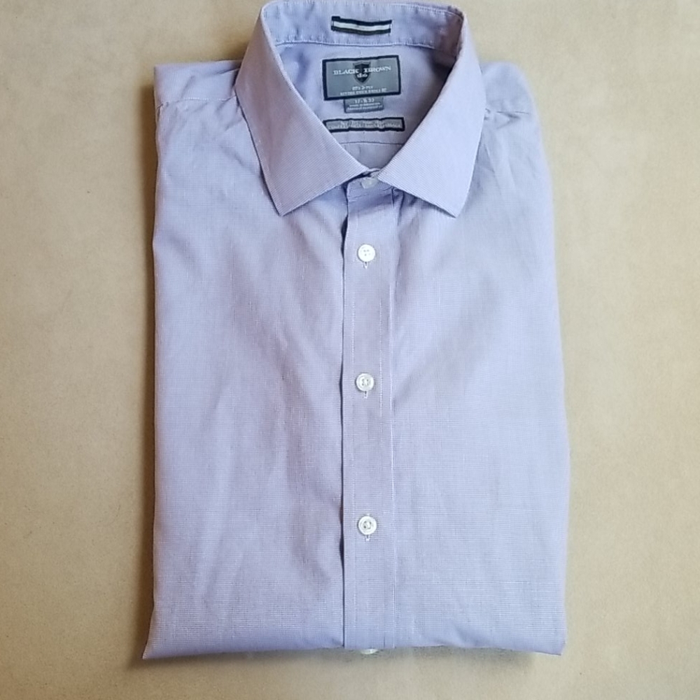 Black Brown 1826 17.5 33 slim fit non iron shirt
